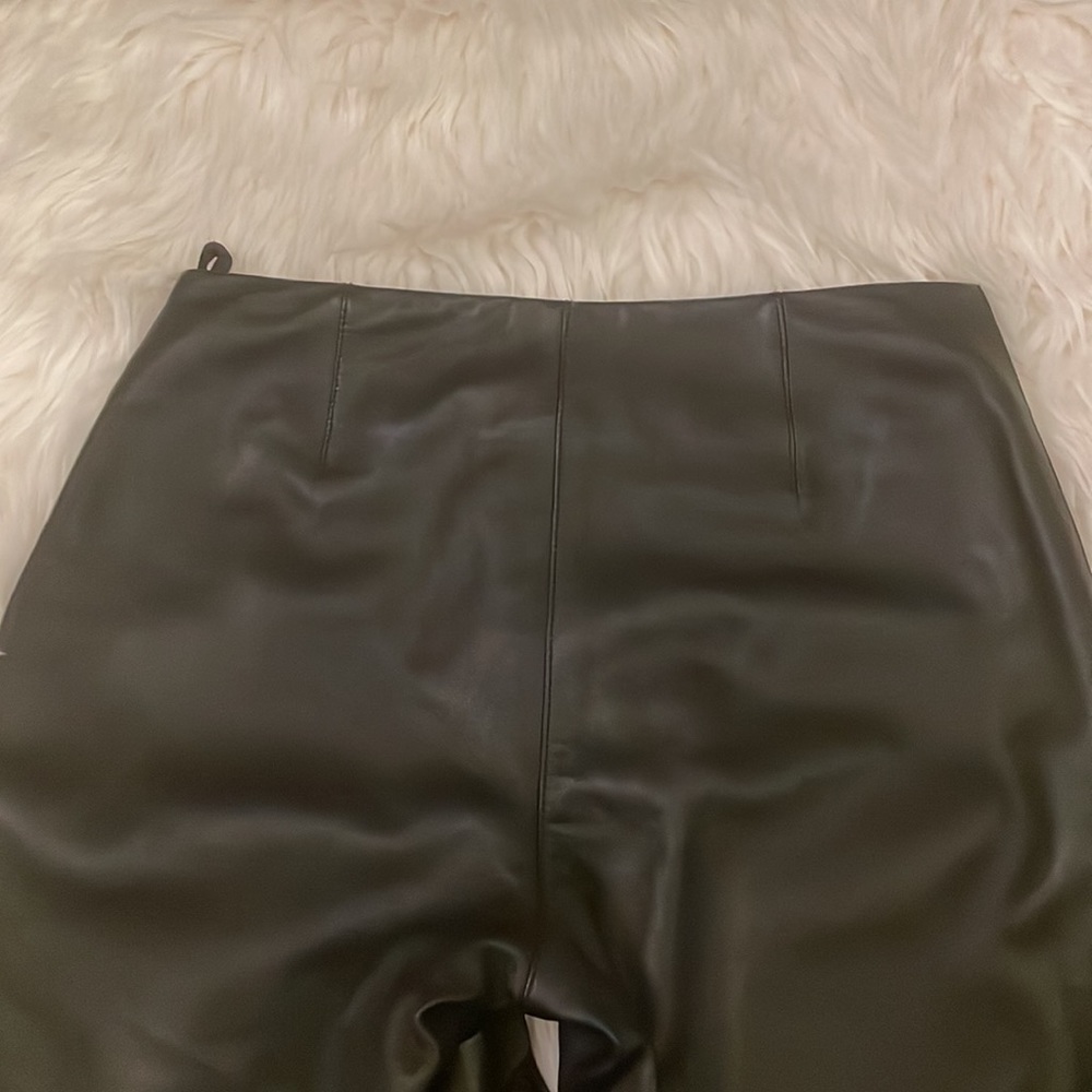 bebe Black Faux Leather Cropped Pants - Picture 4 of 7
